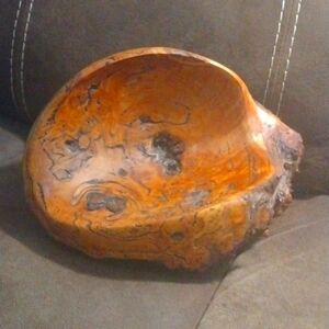 Vintage Signed Eucalyptus Burl Bowl.......11"L x 8"W x 5"Tall.